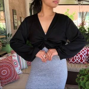 Cropped Satin Blouse